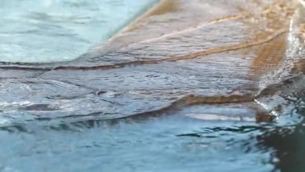 Swimming Pool Water Surface 120Fps Slow Motion Poolside — Vídeos de Stock