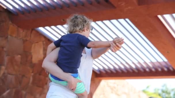 Happy Mother Dancing Child Son Goofing Together — Wideo stockowe