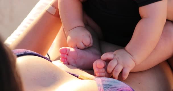 Baby Infant Looking Feet First Months Life — Wideo stockowe
