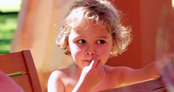Toddler Covering Nose His Arm Child Having Allergy Sneezing — Vídeo de Stock