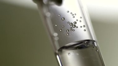 Closeup of Perfusion serum in slow-motion