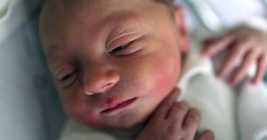 Cute adorable baby infant newborn, first day of life