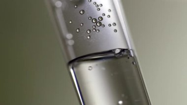 Closeup of Perfusion serum in slow-motion