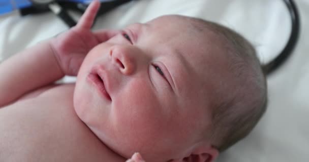 Newborn Infant Baby First Day Life — Vídeos de Stock