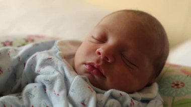 Little newborn baby sleeping portrait
