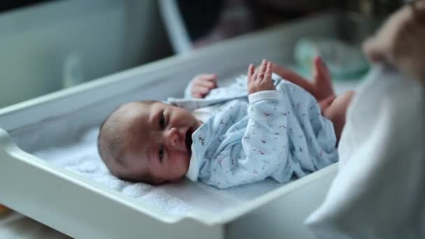 Cute Curious Infant Baby Looking Camera — Vídeo de Stock