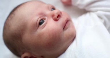 Adorable cute newborn baby infant closeup