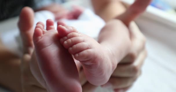 Baby Newborn Feet Together Infant Foot — Stock videók