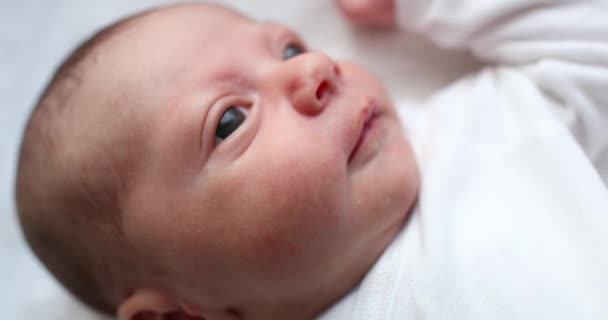 Adorable Cute Newborn Baby Infant Closeup — Stok video