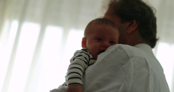 Authentic Grandfather Holding Grandson Home — Video