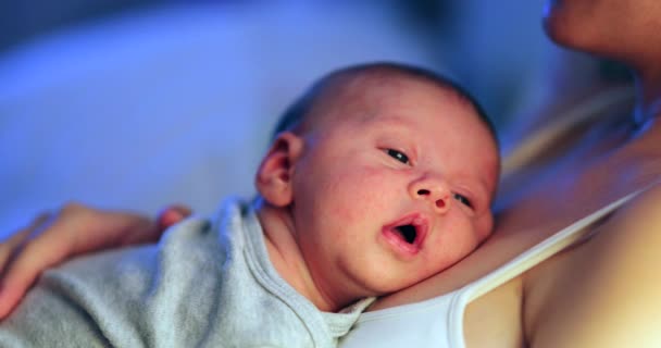 Baby Infant Newborn Face Falling Sleep — ストック動画