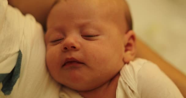 Baby Face Closeup Sleeping Infant Asleep — ストック動画