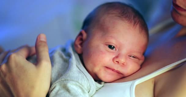 Baby Newborn Infant Falling Asleep Evening Falling Sleep — Stok video