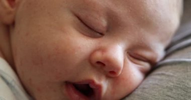 Portrait of newborn baby face sleeping