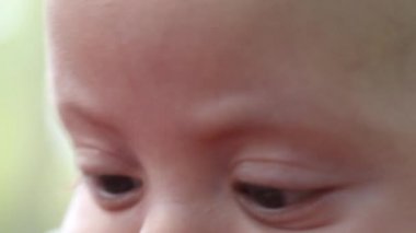 Macro close-up of baby face eyes