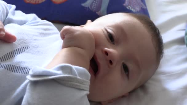 Γλυκό Χαριτωμένο Μωρό Αξιολάτρευτο Αγόρι — Αρχείο Βίντεο