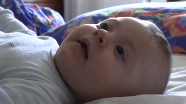 Beautiful Sweet Baby Infant Cute Toddler Feeling Joy Happy — Stock Video