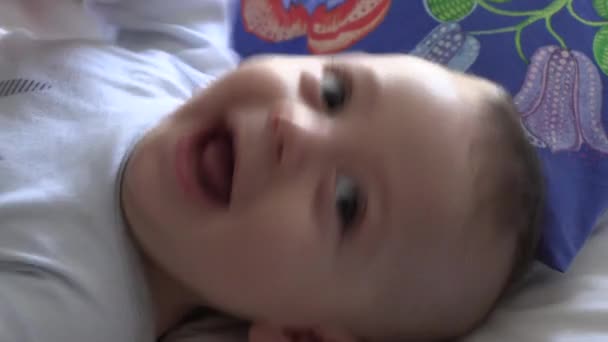 Cute Adorable Baby Infant Face Portrait — Video