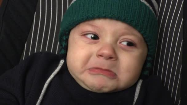 Upset Baby Bursting Crying Feeling Sad — Stock videók
