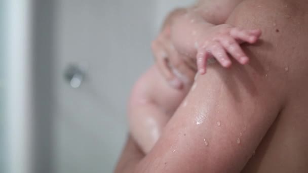 Baby Shower Washing Bathing — Stock Video