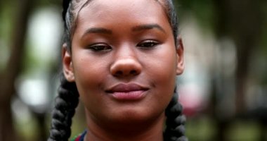 Candid black girl smiling portrait face