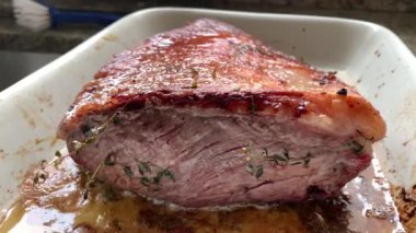 Juicy piece of meat steak. Cooked close-up food steak