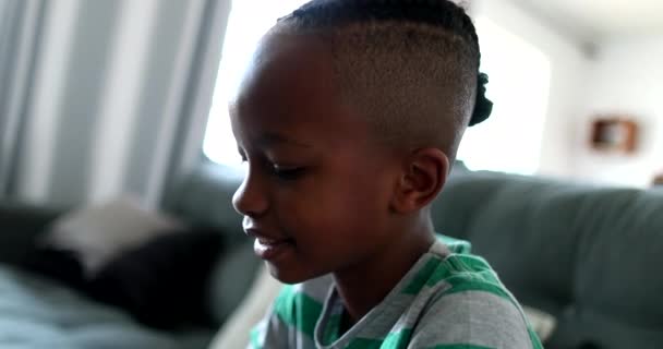 Child Holding Smartphone Device Mixed Race Black African Boy Kid — Vídeo de stock