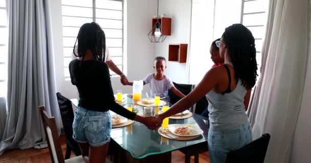 Black African Family Praying Together Meal — Vídeo de Stock