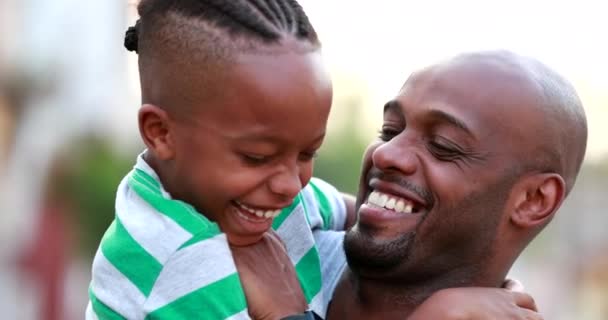 Father Tickling Child Son African Black Ethnicity Parent Kid Bonding — 비디오