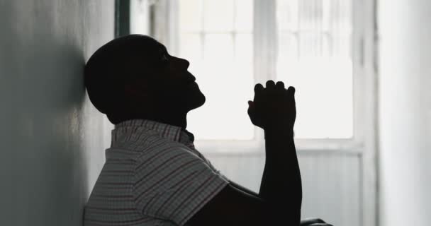 Worried Black African American Man Feeling Anxiety — Video