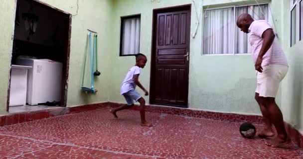 Parent Child Bonding Father Son Playing Ball Together — Video