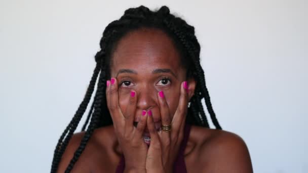 Frustrated Black African Woman Feeling Anxiety — Stock videók