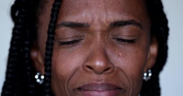 Paranoid African Woman Feeling Scared Teror Portrait Black Lady Overreaction — Stockvideo