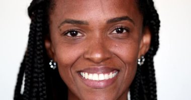 African black woman smiling at camera portrait face close-up