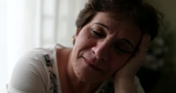 Sad Depressed Senior Middle Aged Woman — Vídeo de stock