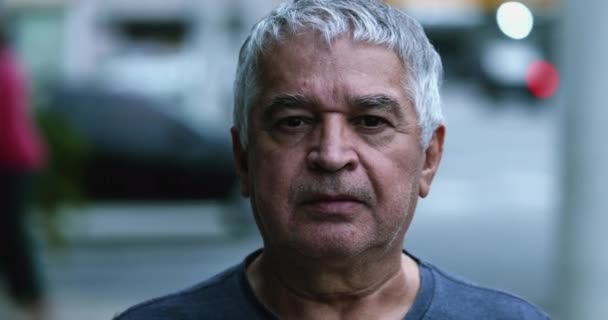 Serious Older Man Portrait Face — 비디오