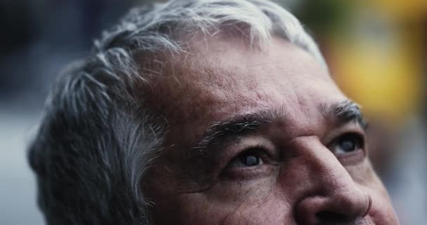 Older Man Opening Eyes Looking Sky — Video Stock