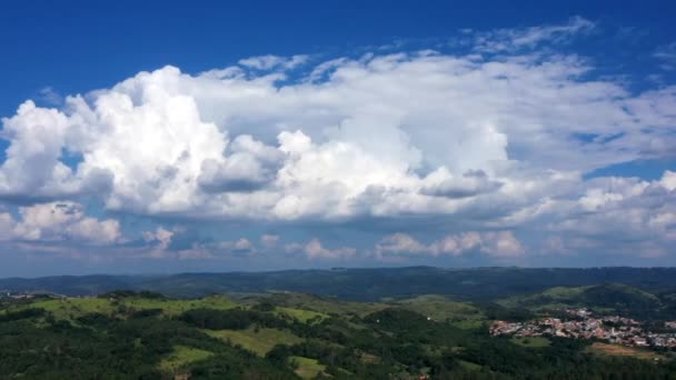 Clouds Timelapse Motion Countryside Landscape Aerial Drone View — Vídeo de Stock