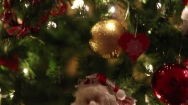 Christmas season tree decoration at home, blinking lights