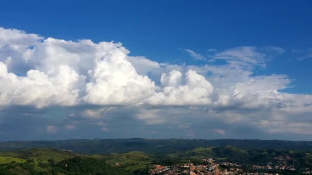 Clouds Timelapse Motion Countryside Landscape Aerial Drone View — 비디오