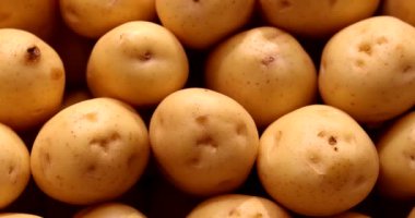 Close-up of potatoes piled together at grocery store