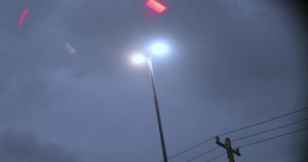 Light Lamp Post Passing Passenger Pov — Wideo stockowe