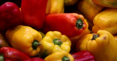 Colorful red and yellow peppers paprika