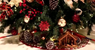 Home large christmas tree with blinking lights