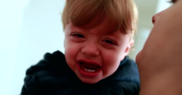 Baby Boy Having Tantrum Crying Exhausted Tired Infant Child Cries — Vídeos de Stock