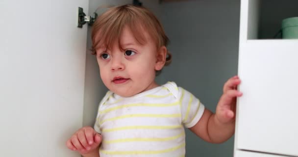 Baby Boy Portrait Child Infant One Year Child Boy – Stock-video