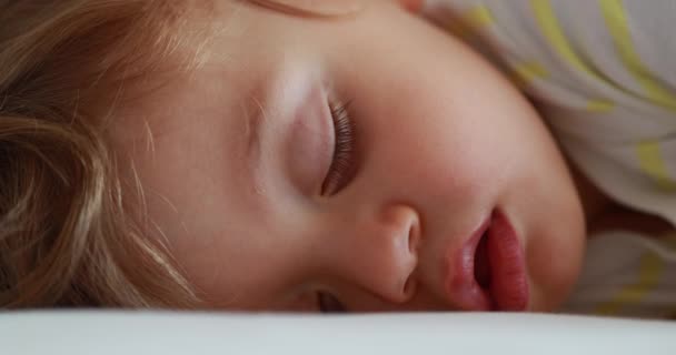 Baby Sleeping Cute Infant Face Close Asleep Adorable One Year — Stockvideo