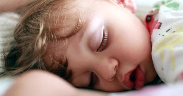 Close Baby Sleeping One Year Old Child Boy Asleep Closeup — ストック動画