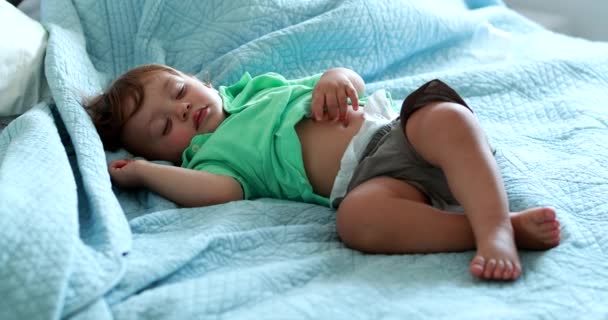 Infant Child Boy Asleep Bed Baby Sleeping Nap — Wideo stockowe