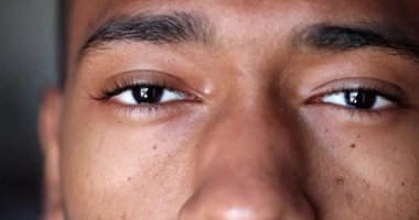 Eyes close-up African black man smiling